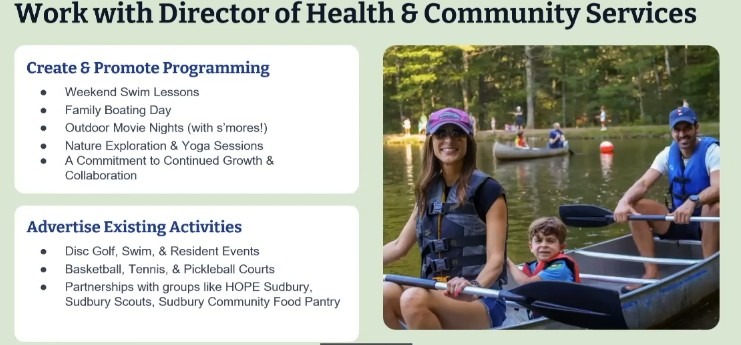 Work with Director of Health & Community Services — programming and activities
