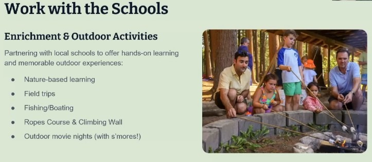 Work with the Schools — enrichment and outdoor activities