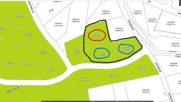 Parcel map showing the house and paddock area near 213 Haynes Road