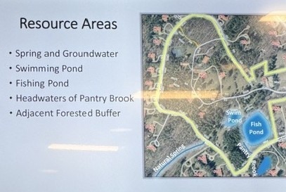 Resource Areas — spring and groundwater, swimming pond, fishing pond, headwaters of Pantry Brook